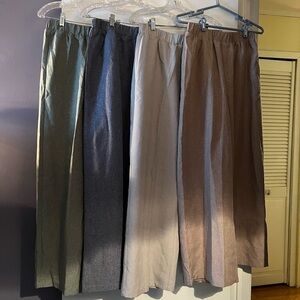4 pair of Women’s Yozy Sz L Wide Leg Pants